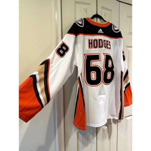 NWT Authentic NHL Anaheim Ducks Adidas Away Hockey Jersey EBUG Tom Hodges 68 3XL - Picture 7 of 12